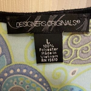 Bright and Bold Designers Originals Blue and Green Paisley Blouse